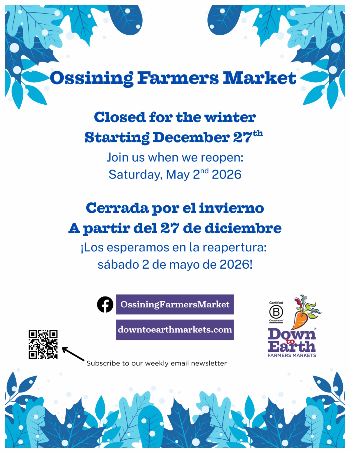 Farmers Market Closing